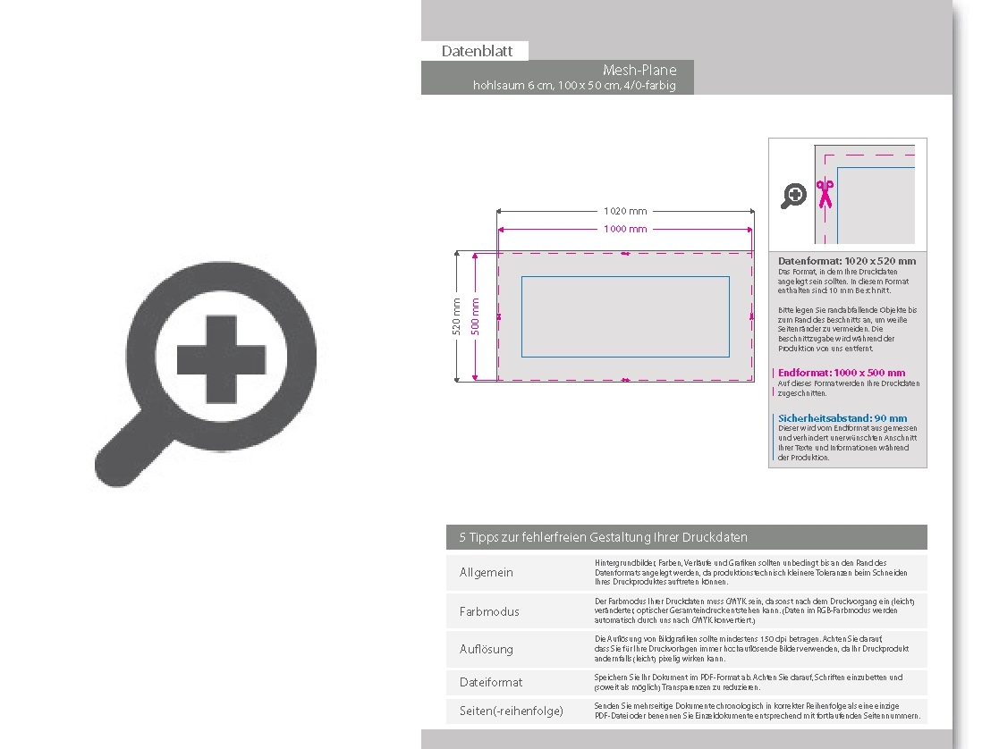 Product Bild hochwertige_mesh-plane_100_x_50_cm__4_0-farbig_bedruckt__hohlsaum_links_und_rechts_(durchmesser_hohlsaum_6_0_cm)